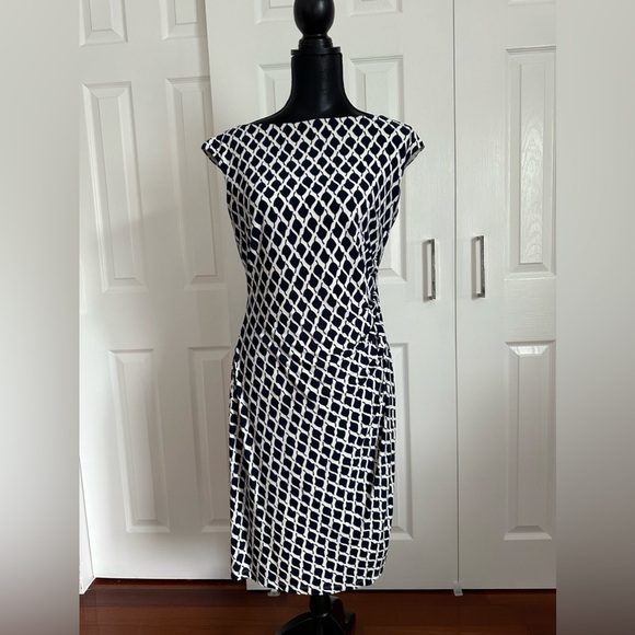 Lauren size 10 Navy and white dress - Picture 1 of 7